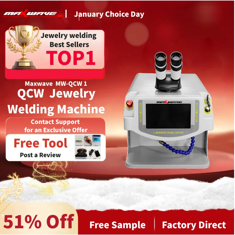 QCW Precision Laser Spot Welder for Jewelry, Desktop Type with Microscope, 1200W Gold Silver Welding Equipment