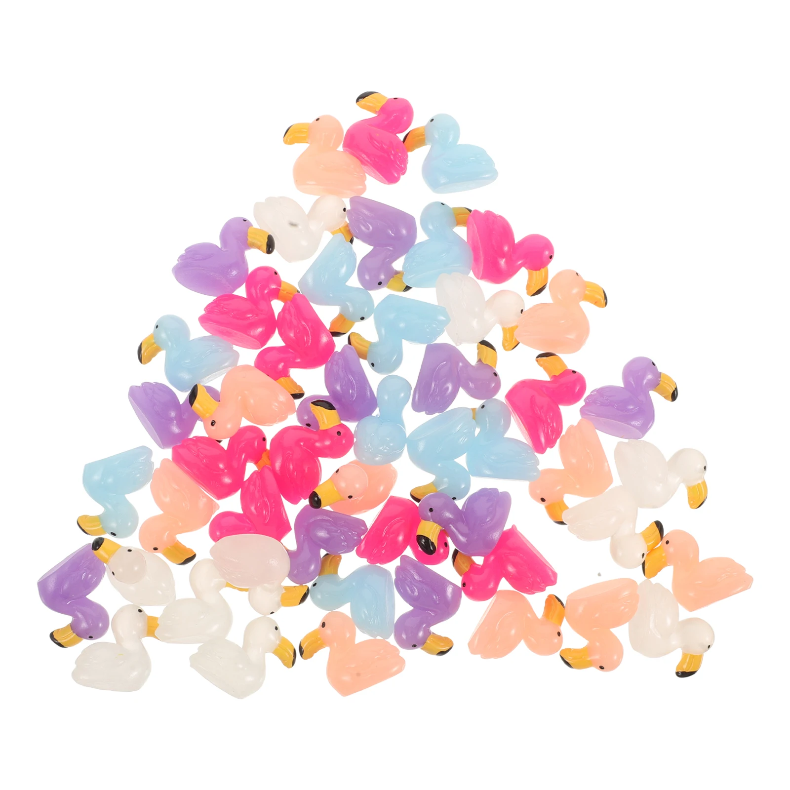 50 peças decoração de flamingo peças centrais estatuetas decorações de festa de mesa figuras jardim de fadas