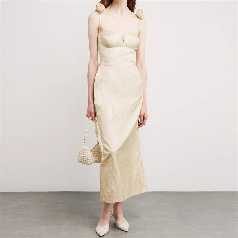 

Womens dresses New sexy backless sleeveless long dresses for summer 2025 suspender slim fit party dresses y2k Evening dresses