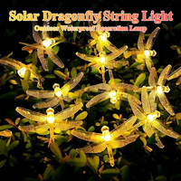 Solar LED Lights Dragonfly String Light Fairy Garden Landscape Lamp Outdoor Waterproof For Home Wedding Festival Decorative Lamp