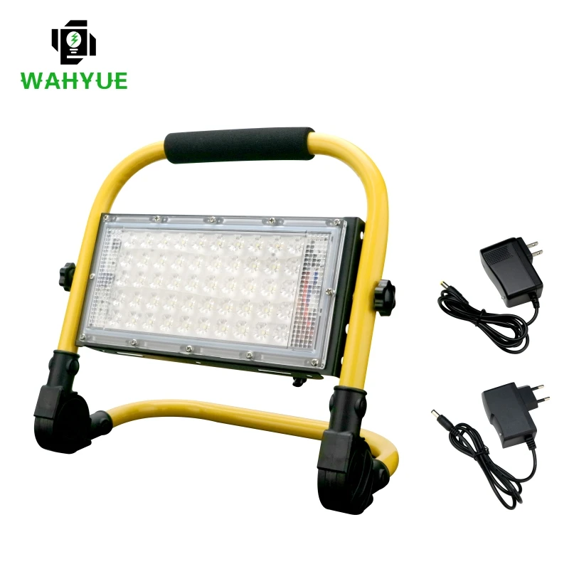 50W LED Outdoor Lighting Floodlight 5000mAh Portable Spotlight Emergency Rechargeable Camping Lamp 4Modes Warning Flood Light