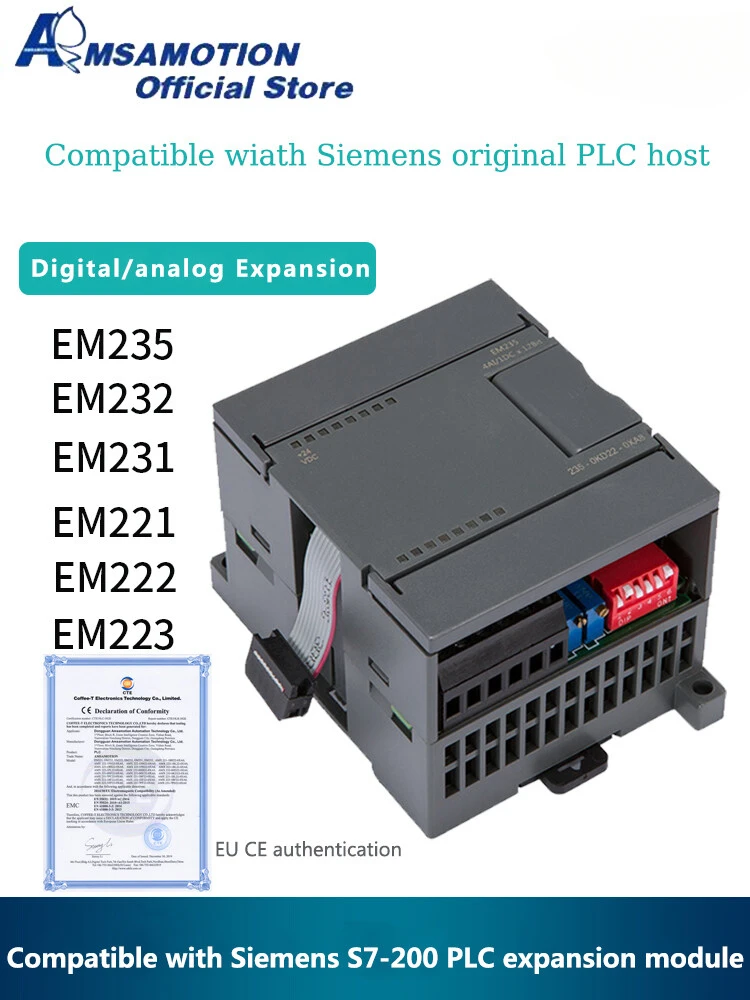 

S7-200 PLC expansion module AMSAMOTION compatible with Siemens PLC digital analog EM223/232/235/231 expansion module