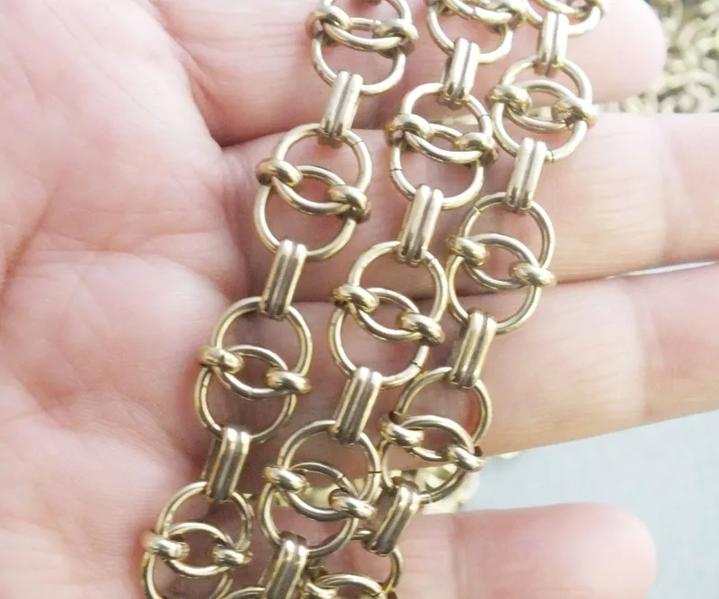 10M Antique Style Bronze Tone Jewelry Link Chain Necklace Finding (Natural brass material)