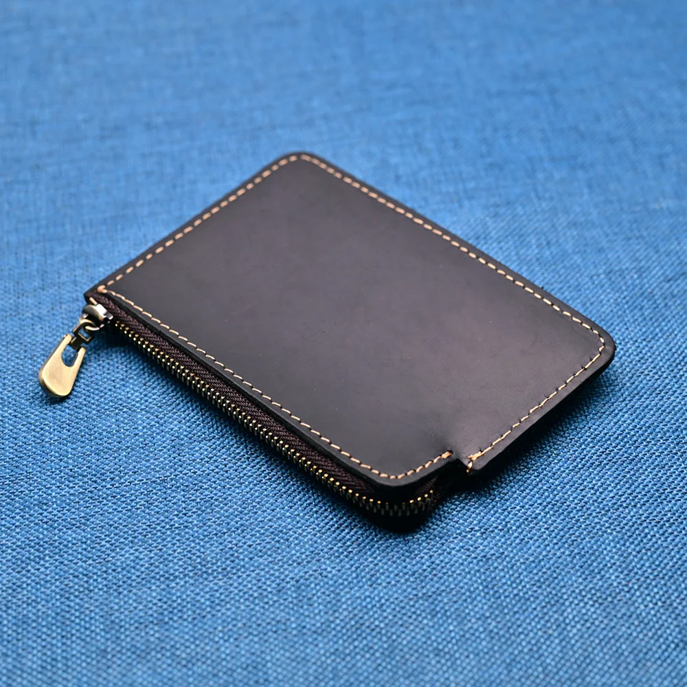 Kleine Designer-Gürteltaschen aus schwarzem Leder für Karten und Münzfach, Rindsleder-Taillengürteltasche für Herren, Beutel, Schutzhülle – Detail 5