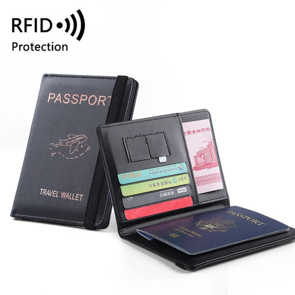 غطاء جواز سفر RFID حامي جواز السفر متعدد الوظائف مقاوم للماء محفظة بطاقة الهوية الائتمانية حامل مستندات الأعمال ملحقات السفر #5