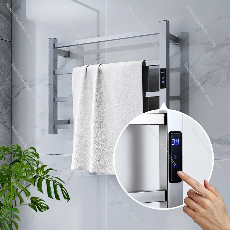 

Electric Towel Rack 304 Stainless Steel With Timing/Temperature Control Heated Towel Rail 450*600*110mm Towel Warmer 110V/220V