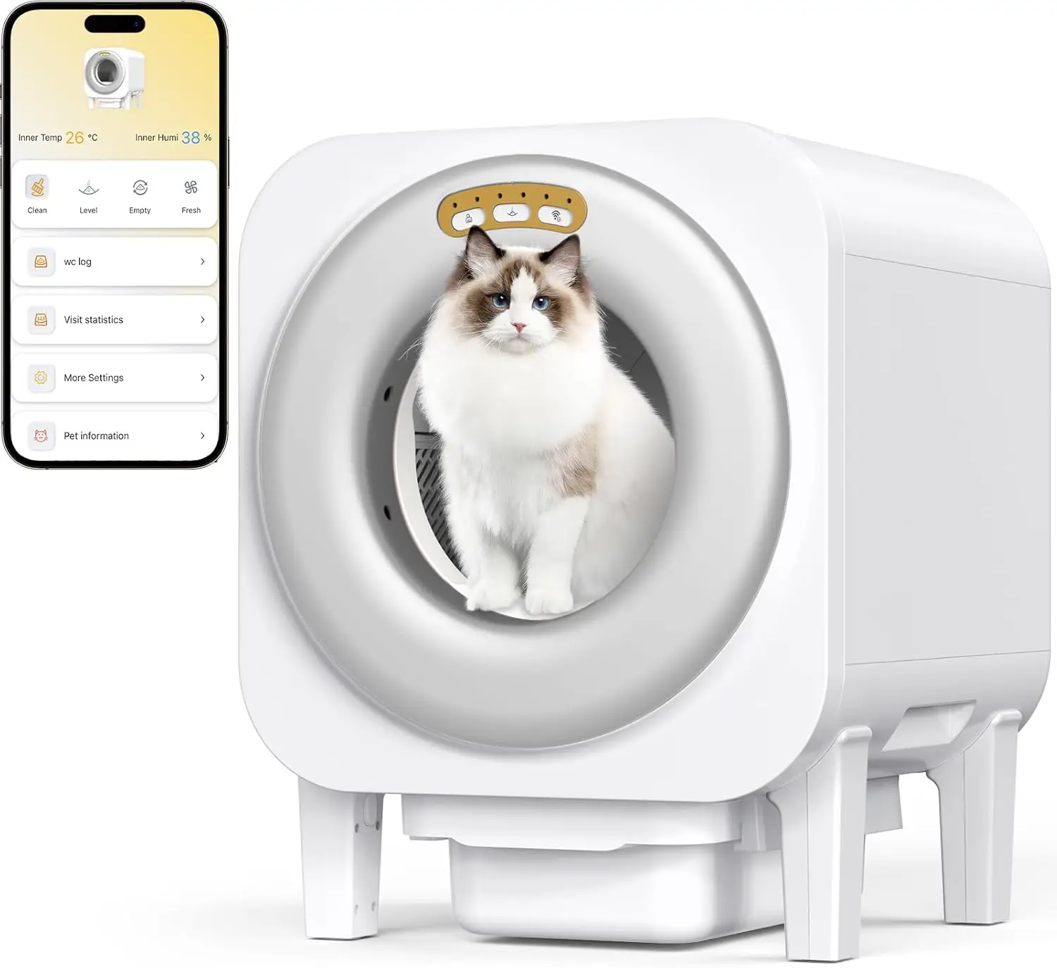 

Customized Automatic Self-Cleaning Large Cat Litter Box Intelligent Self-Cleaning Smart Cat Toilet Sandbox For Cats Smart
