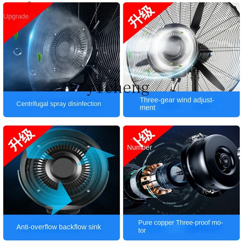 ZC Industrial Spray Fan Cooling Humidifier Electric Water Mist Water Cooling Nebulizer Fan with Water