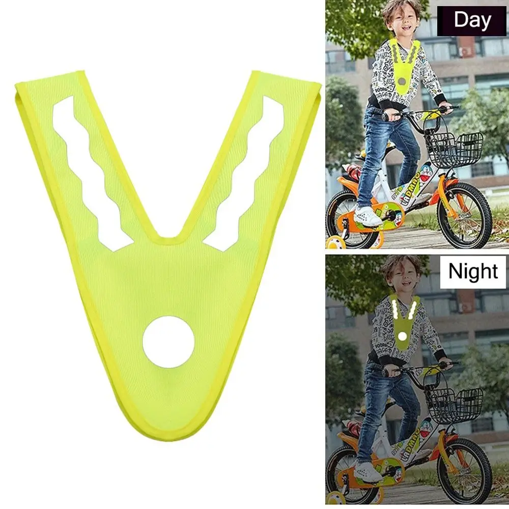 

Fluorescent Yellow Highlight Reflective Vest Lattice Reflective Straps Hanging Shoulders Safety Vest Security