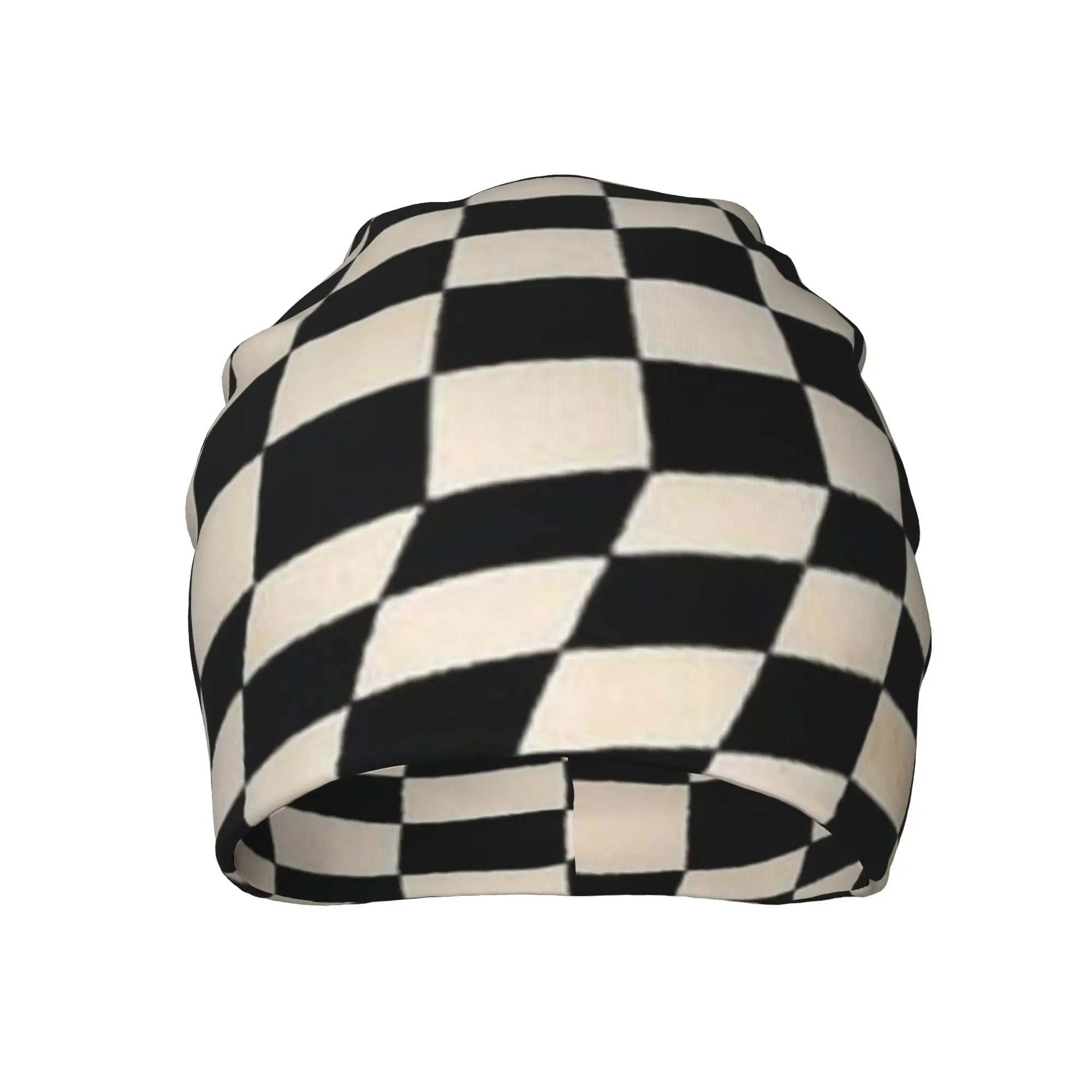 Bonnet Hats Checkerboard Men Women's Thin Hat Check Pattern (1) Retro Cap Street Skullies Beanies Caps