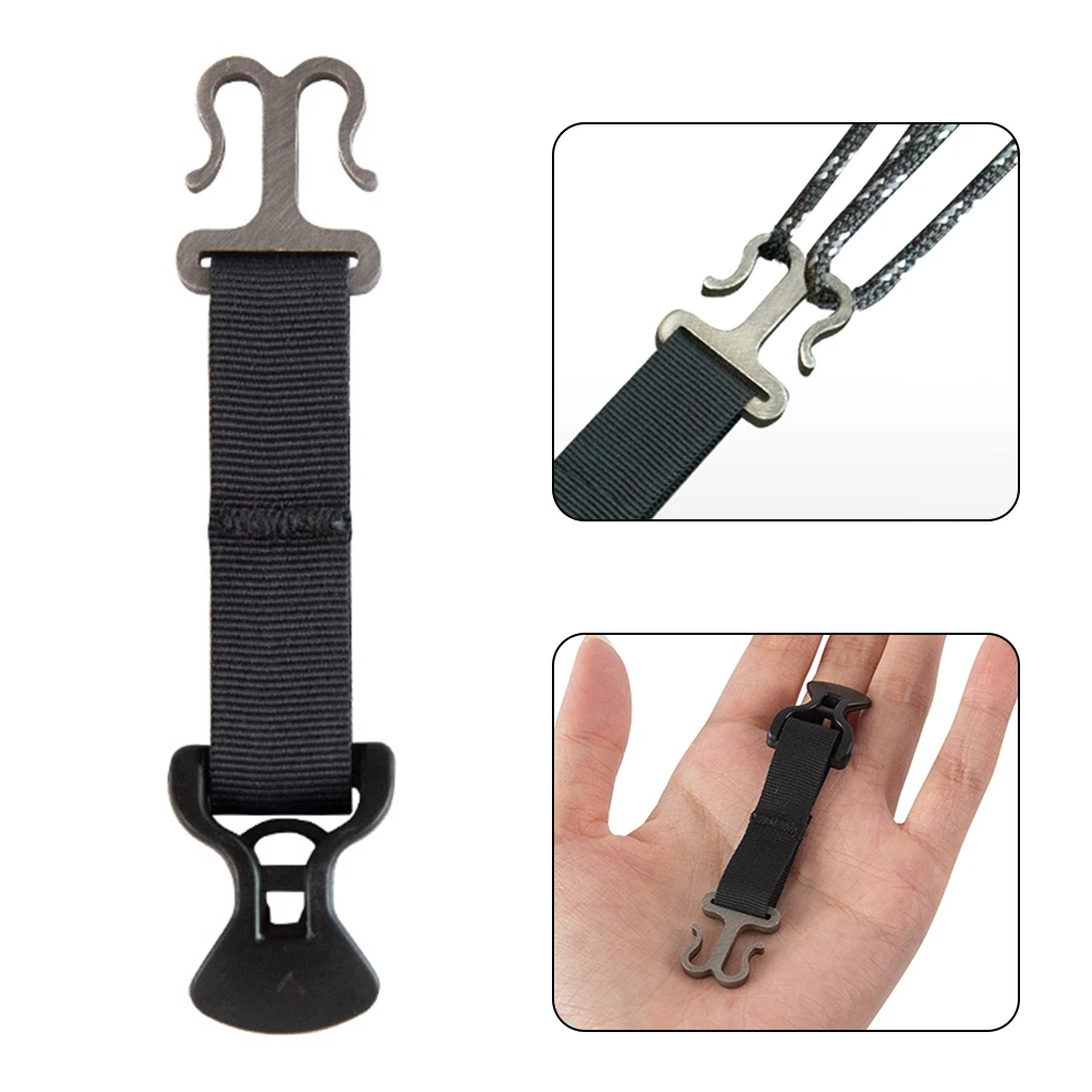 Premium Tent Rope Holder And Tensioner Double-Door Pull-Up Design With Stainless Steel Hook ABS Adjustable Climb Hiking Camping