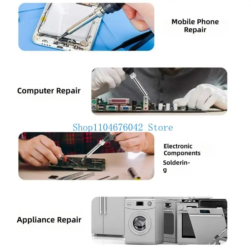 652F Compacts DIY Soldering Iron Pack with Digital Screen for Electronics Repair