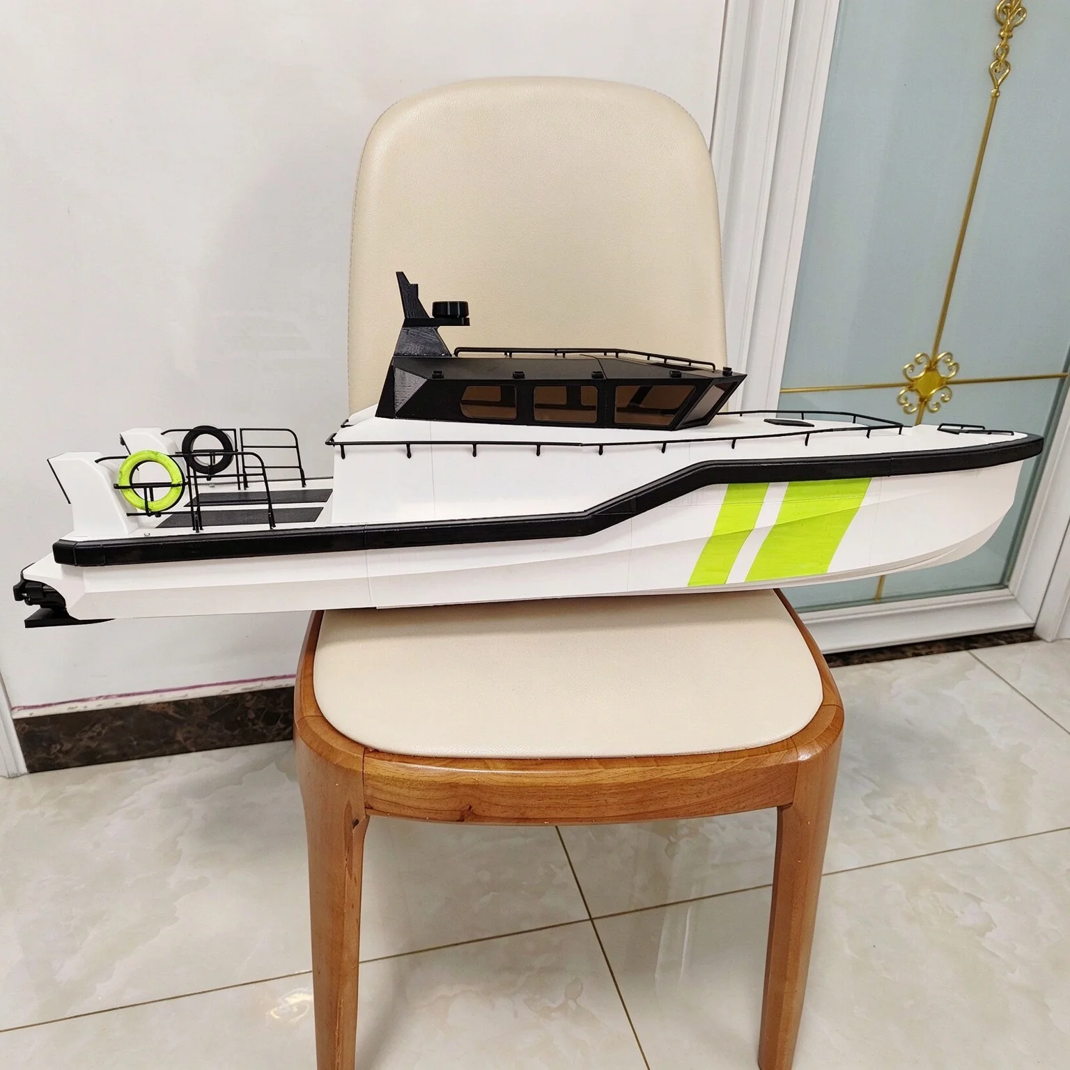 90cm RC Patrol Jet Boat Model 3D Printed Selfrighting Jet Pump Boat Kit/ARTR Assembled Version Boat Model Toy