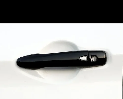 Imagen 2 del producto Cubierta cromada negra brillante para manija de puerta de coche, moldura embellecedora de tapa CATCH para Nissan Versa Tiida 2019 2020 2021 2022, accesorios