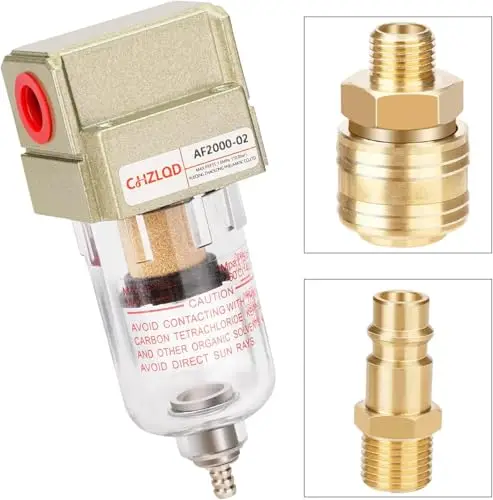 空気ろ過調整コンプレッサー、油水分離器、エアパイプラインフィルター、ドレンバルブ、1/4インチ、1セット