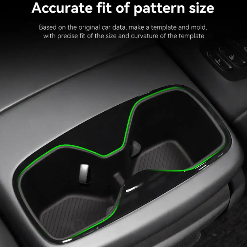 

For Kia EV9 2024 2025 TPE Armrest Rear Water Cup Holder Storage Box Non-slip Tray Organizer Car Interior Accessories Black