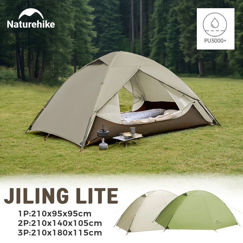 Naturehike JILING LITE Zelt Camping Ultraleicht 1 2 3 Personen Zelt 2026 Neu 30D Polyester Wasserdichtes Rucksackzelt