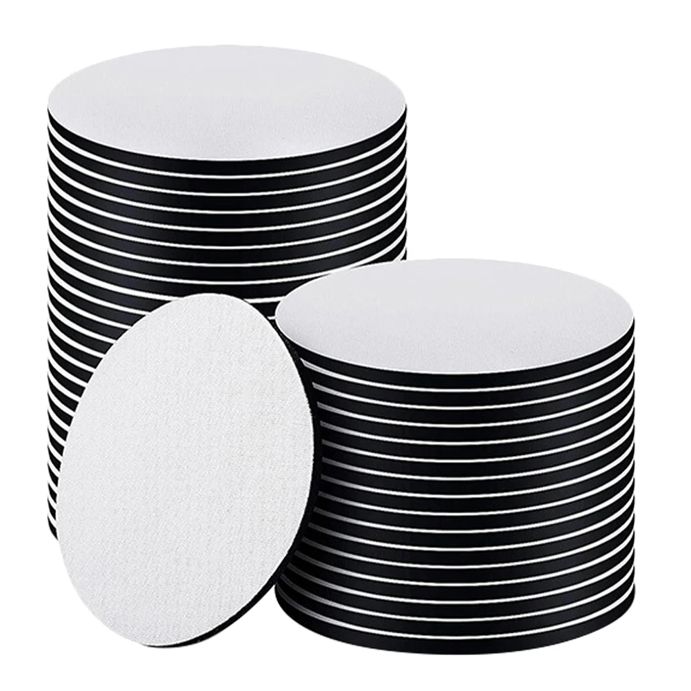 

50pcs Thermal Sublimation Diy Crafts Heat Transfer Cup Sublimation Blanks Round Durable Neoprene Car Cup Holder Coasters