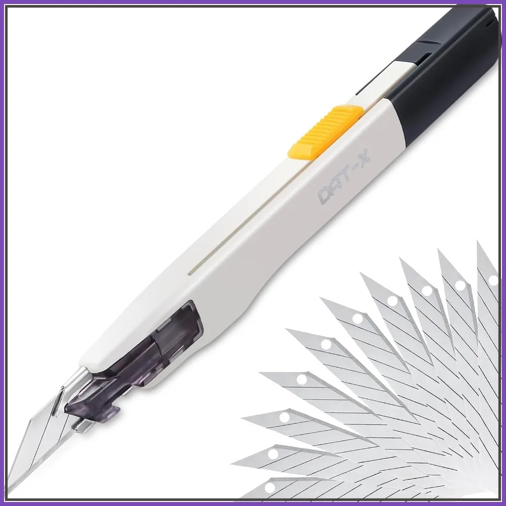 

Portable Box Cutter, Fine Point Blade for Precision Cutting, 10 Blades Included