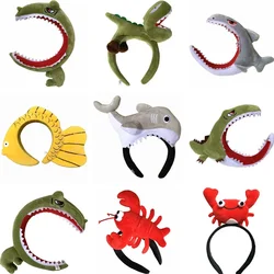 Ocean Children's Day Dress Up Hat Headband Performance Dance Cartoon Headwear Crab Lobster Shark Carp Crocodile Panda Headband