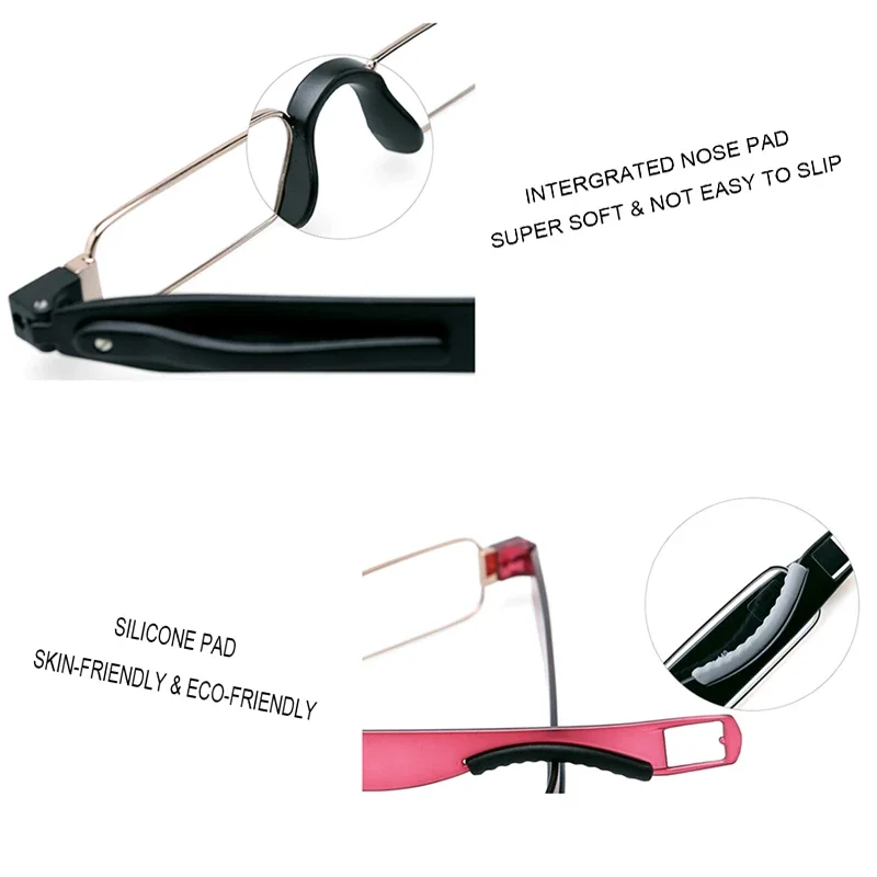 Lunettes de lecture pliables avec étui pour presbytes, Rotation de 360 degrés, en plastique