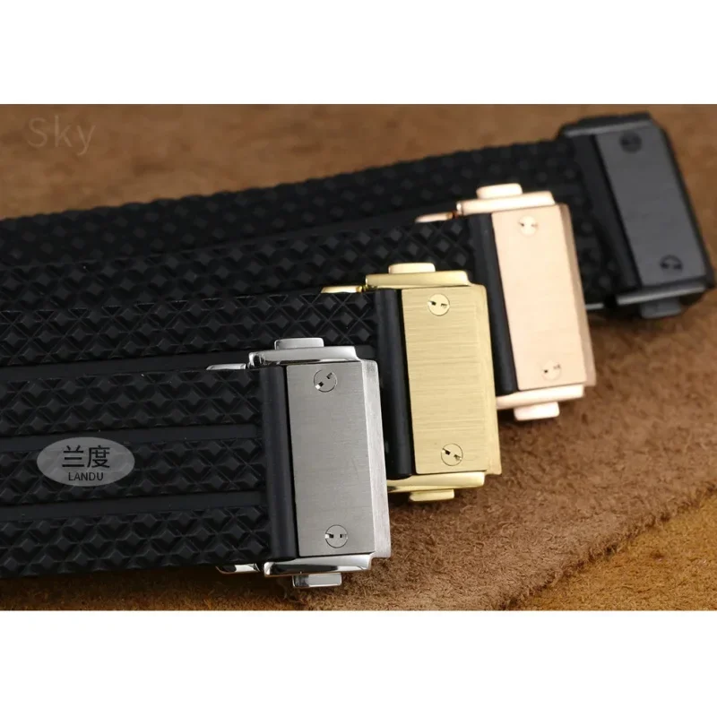 عالية الجودة سيليكون حزام ساعة مقاوم للماء الكلاسيكية الانصهار الانفجار الكبير المطاط الرجال 26*19 مللي متر 24*17 مللي متر اكسسوارات ل Hublot Yubo