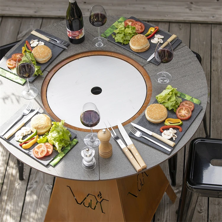 Barbecue Grill Outdoor Fire Pit Rotisserie Bbq Pit European Outdoor Bbq Grills Corten Steel Fire Pit