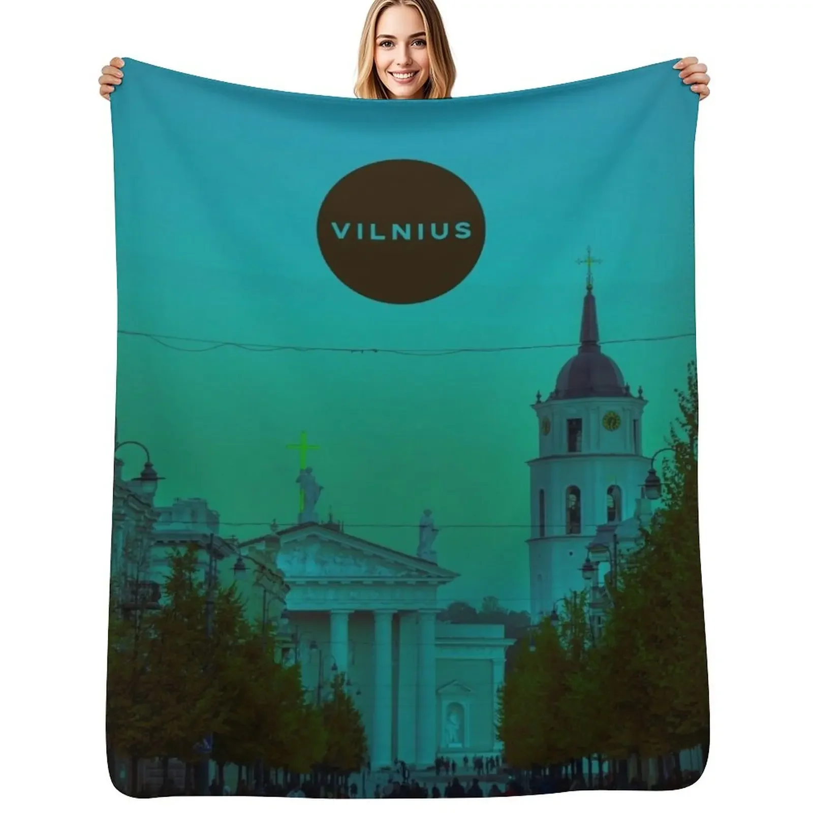 

Vilnius Lithuania Throw Blanket Thermal Soft Plaid manga wednesday Blanket