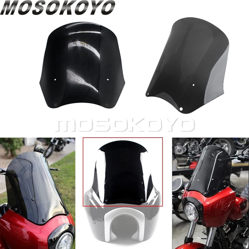 Motorcycle Sport Headlight Fairing Replacement Windshield Wind Screen for Harley Fat Boy Dyna Low Rider Street Fat Bob 1987-17