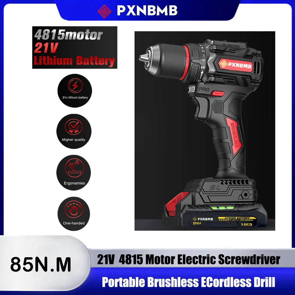 PXNBMB 85N.M مثقاب كهربائي بدون فرش مفك براغي لاسلكي ألواح التربة أداة كهربائية لبطارية ماكيتا