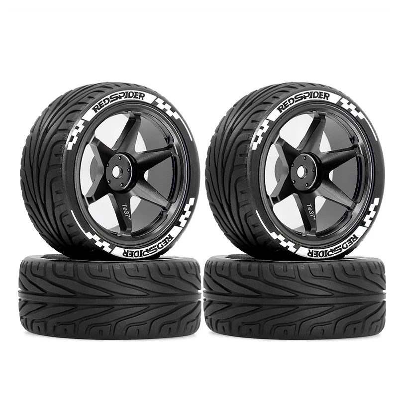 

Metal drift wheels 4PCS 1/10 RC remote control car alloy wheels with rubber drift tires universal HSP HPI Tamiya Sakura