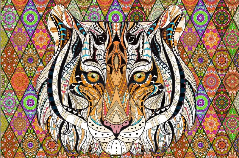 Art tiger  The wooden puzzle 1000 pieces ersion jigsaw puzzle white card adult children's educational toys