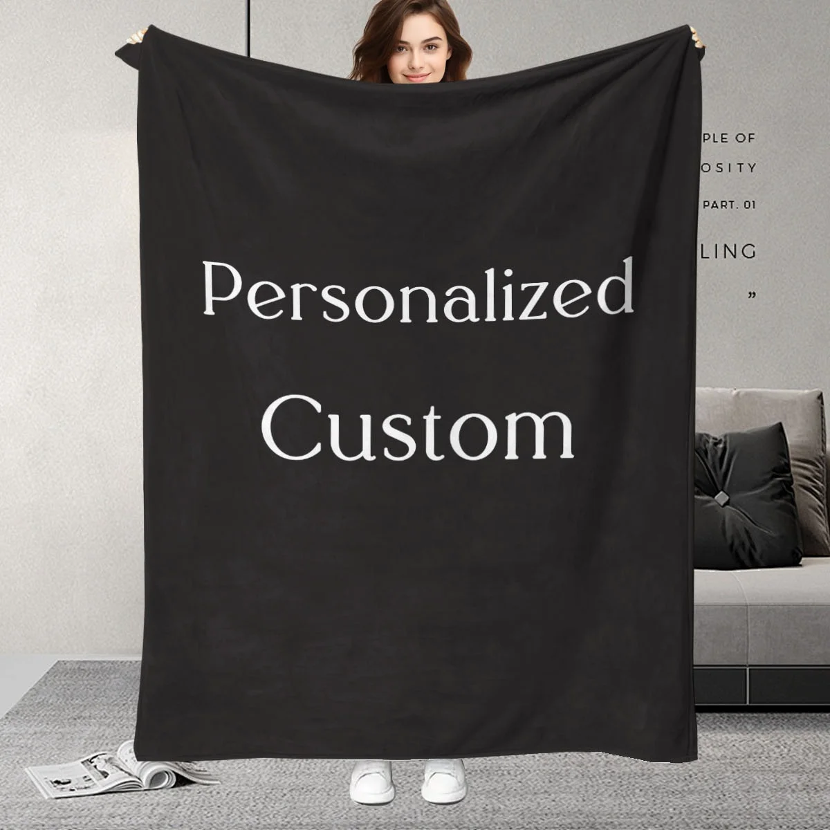 1pc Custom Digital Flannel Fleece Blanket, Personalized With Various Images, Gift For Girls, Boys, Adults, Travel - Warm Throw
