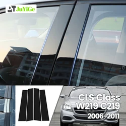 For Mercedes Benz CLS Class W219 C219 2006-2011 2007 Bright Black Carbon Fibre Window Door B C Sticker