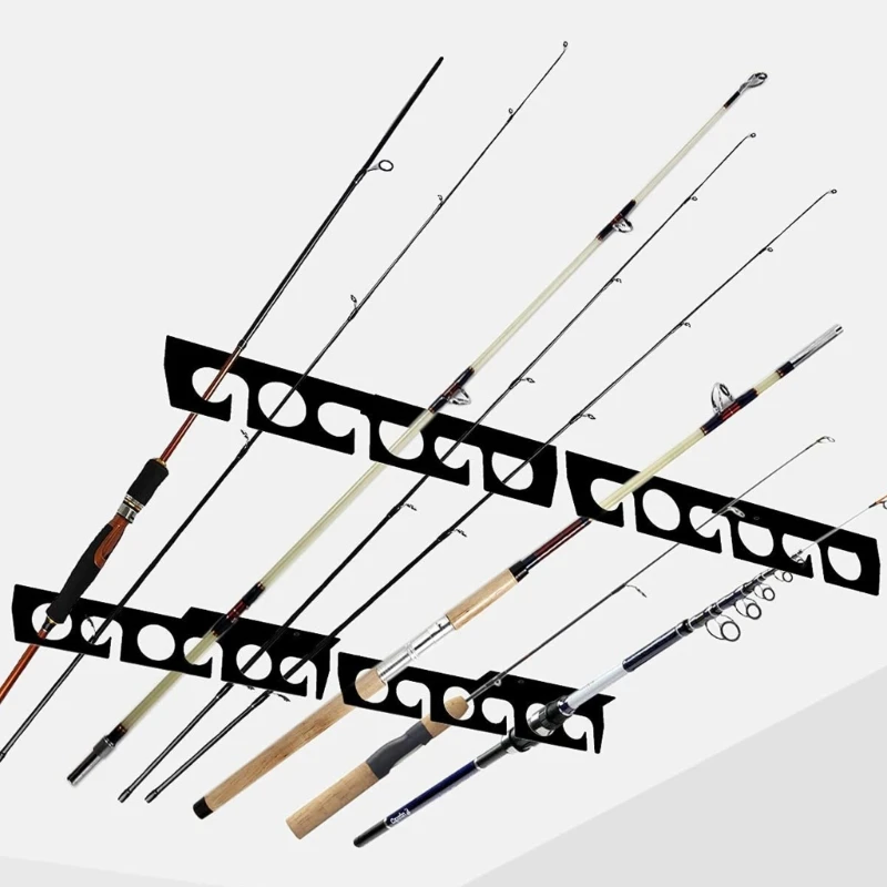 Rak Penyimpanan Langit-langit Dinding Pancing Tempat Pancing Penyangga Horizontal Rak 6/12 Batang untuk Penyimpanan