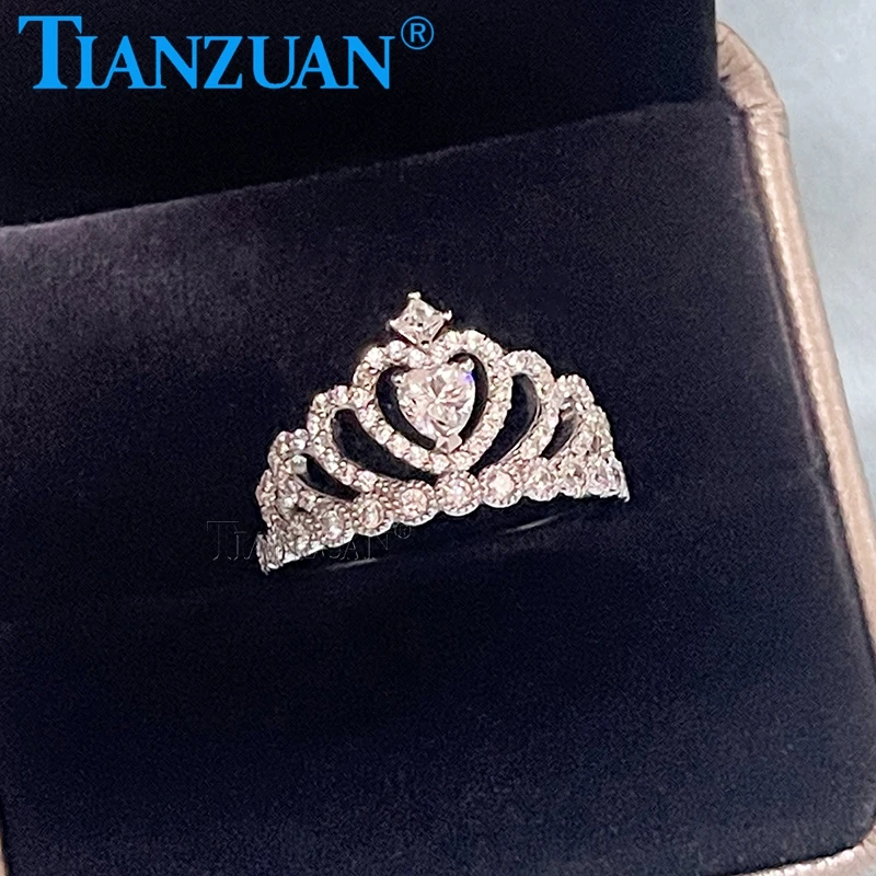 

Hot Selling Fancy Crown Women Ring 925 Sterling Silver Moissanite Ring for Women Wedding Jewelry Gift