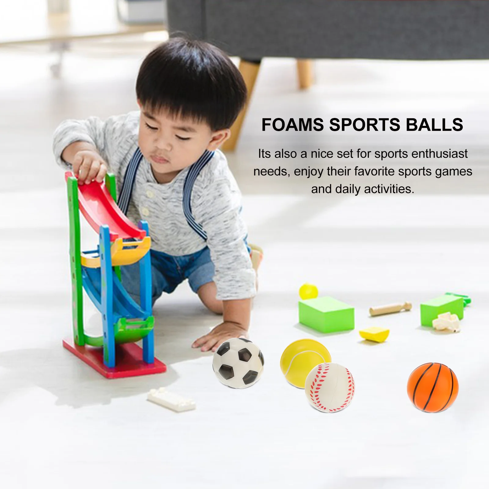 

20Pcs Mini PU Foam Sports Balls Set Stress Relief Elastic Squeeze Balls Improve Motor Skills Party Favors Sports Party Favors