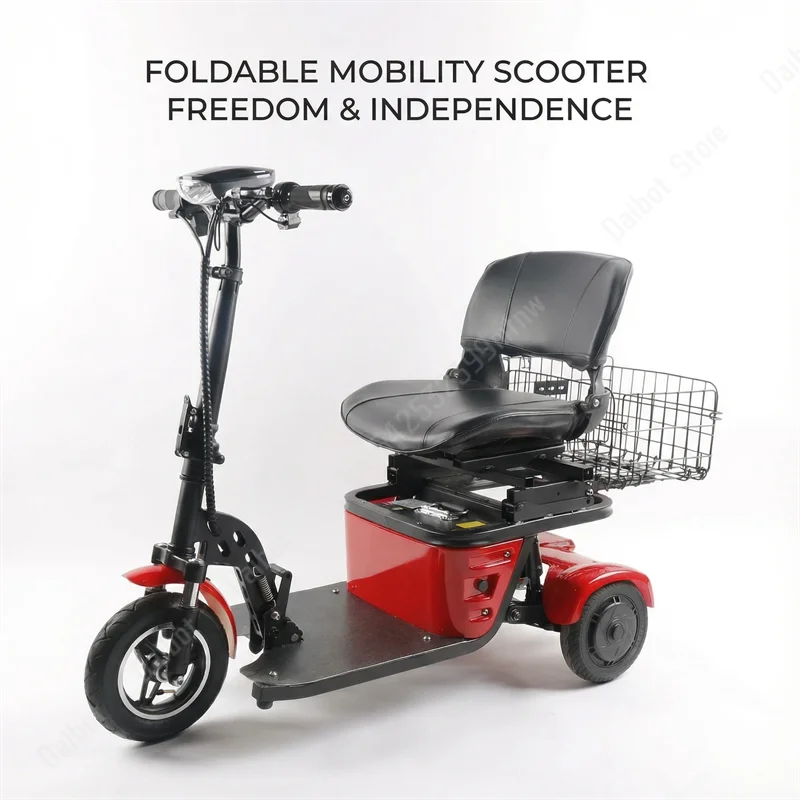 Faltbarer Elektrischer Dreirad-Reise-Scooter für Senioren 500W36V 3-Rad-Elektro-Scooter mit Korb Mini-Mobilitätsroller – Detail 5