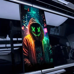 2-Piece Creative Demon Skull Car Post Sticker - Waterproof and Scratch Resistant, Suitable for All Models - Perfect Auto Parts