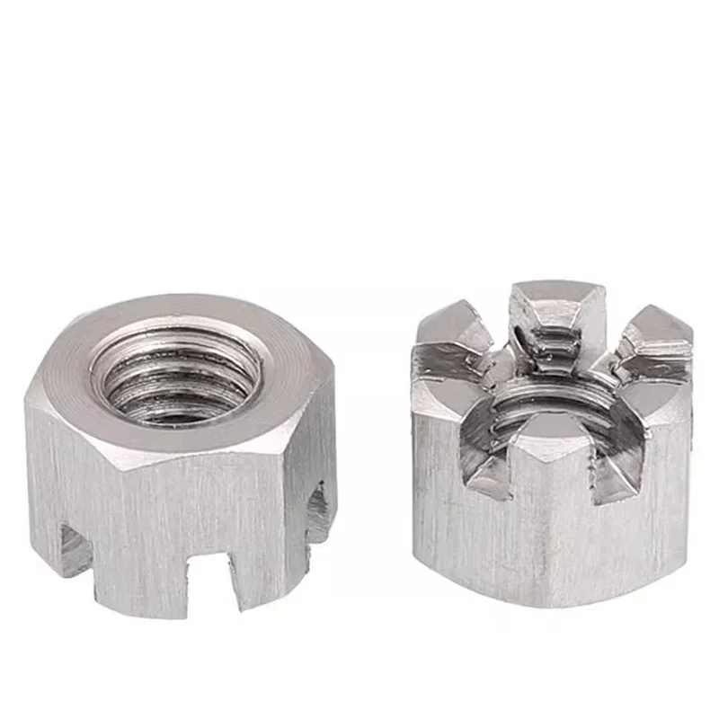 M6 M8 M10 M12 M14 m16m18m20 M24 A2 304 Stainless Steel thin/thick Slotted Round Lock Hexagon Head Hex Slotted Castle Crown Nuts 3