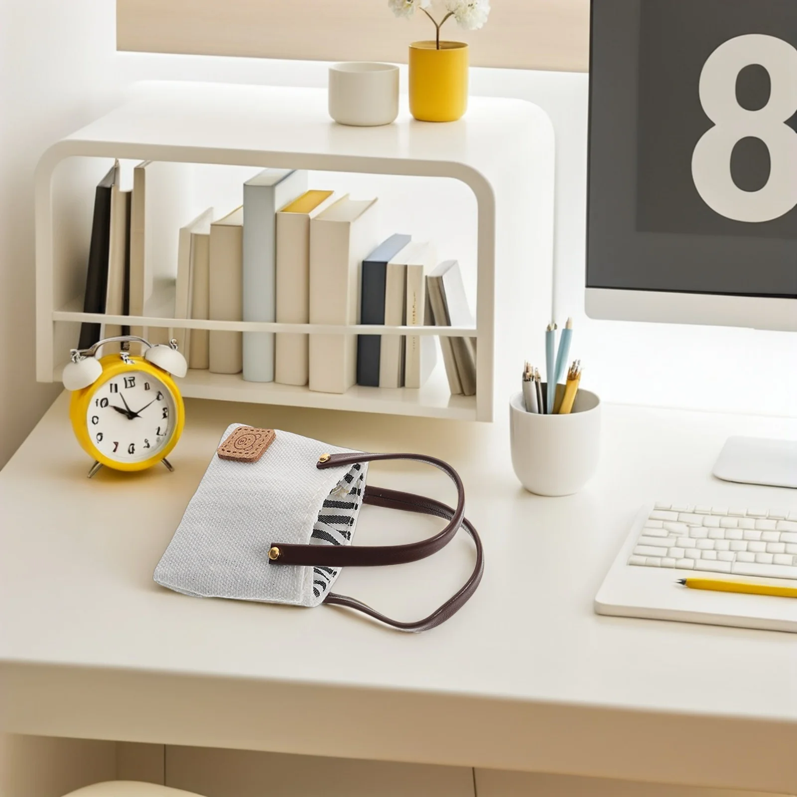 

4 шт. мини холщовые сумки, реалистичная сумка на одно плечо для декора кукольного домика, реквизит для фотосъемки, модели с орнаментом для рукоделия