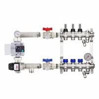 radiant hydronic floor heating Flow Meter Brass Stainless Steel Manifold pump control pack Floor mixing unit