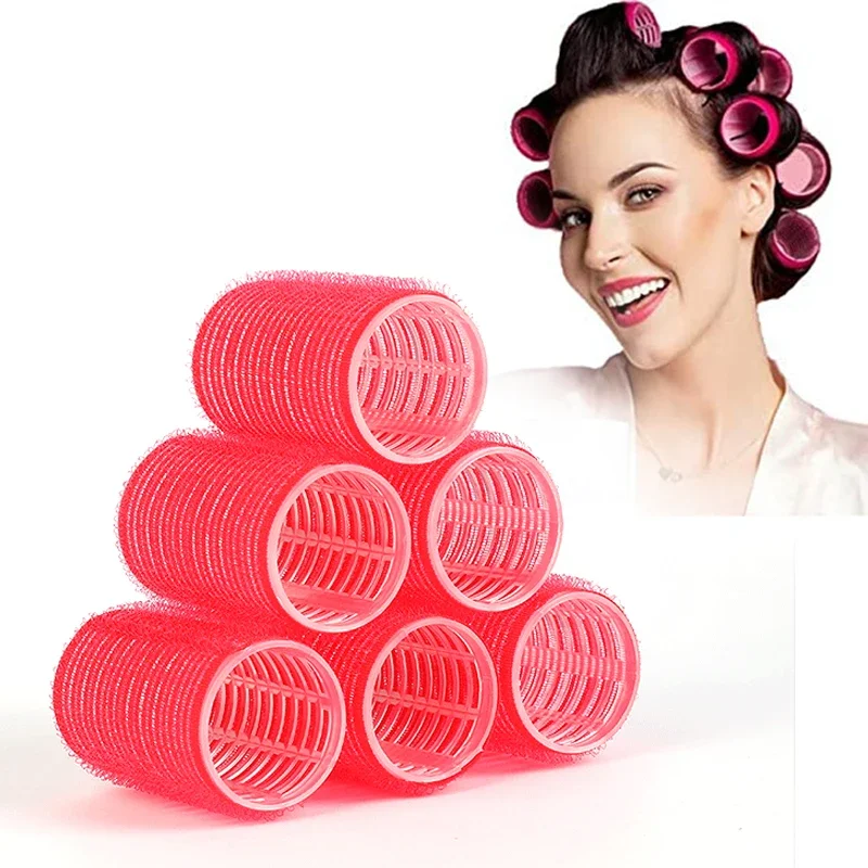 Women Girls Self-Grip Hair Rollers Heatless Hair Curlers No Heat Hair Bang Volume Self-adhesive Hook Amp Loop DIY Styling Tool