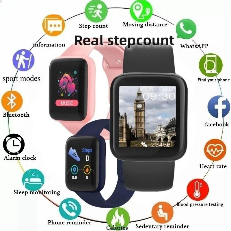 B37 Real Step Count Rechargeable Smart Watch New Men's and Women's Fitness Watch Phone Connection Perfect Compatibility