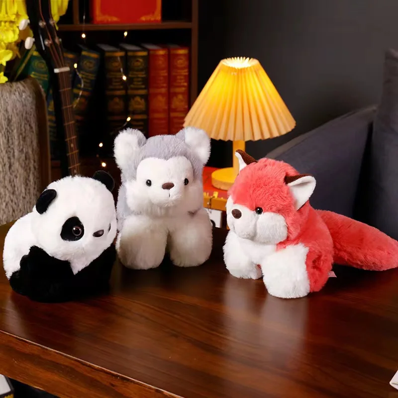 Cute And Interesting Cartoon Animal Plush Doll Fox Panda Monkey Dog Dinosaur Clap Ring Bracelet Doll Car Doll Children's Gift