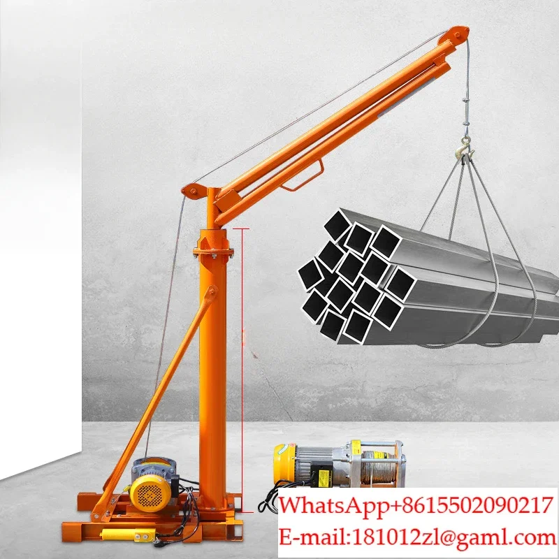 Household column type small crane building decoration outdoor 220v lifting lift small 1 ton hanging brick crane