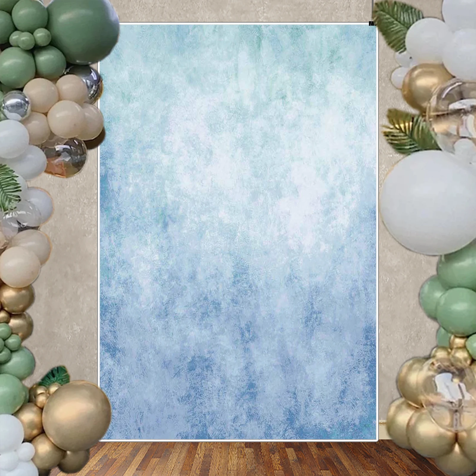 

MOON.QG Light Blue Textured Background Photography Gradient Soft Color Custom Backdrop Wallpaper Decoration Props Accessories