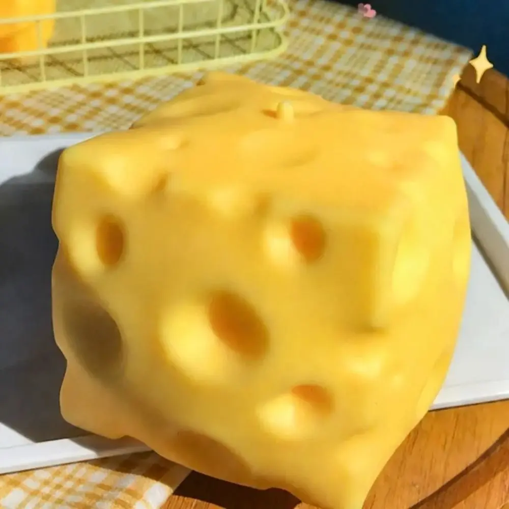 Extra Large Size Cheese Squeeze Slow Rebound Realistic Cheese Cheese Pinch Super Soft Comfortable Shapeable Squeeze Ball