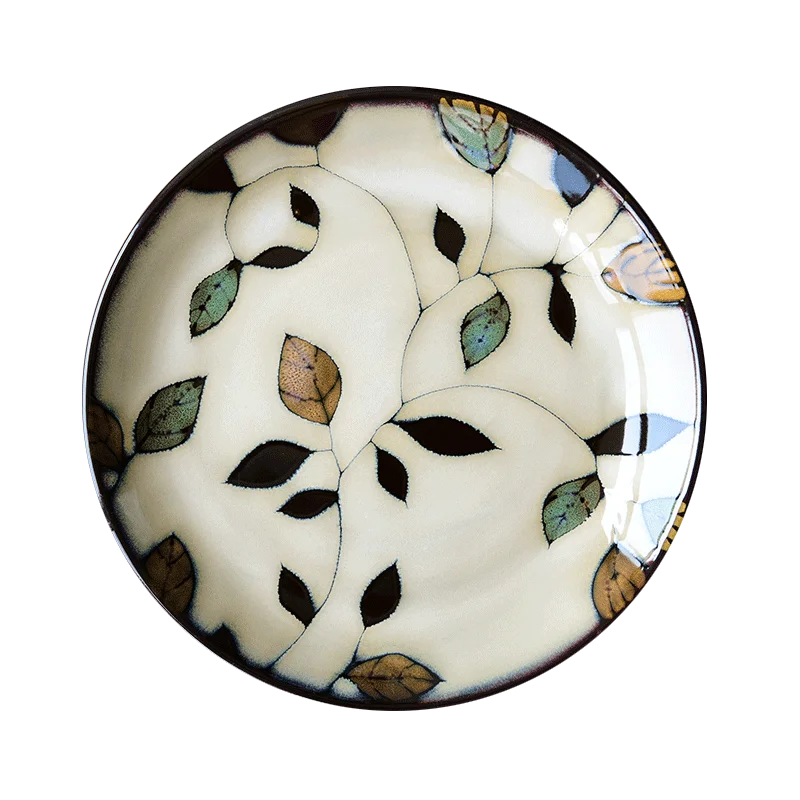 Creative kiln changing glaze ceramic tableware hand-painted western food plate steak plate dessert Dim sum plate