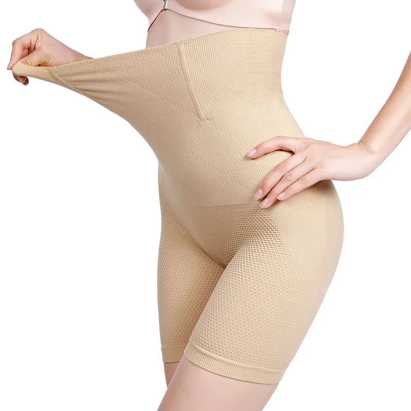 

High Waisted Flat Angle Honeycomb Lifting Buttocks Seamless Abdominal Tightening Pants Postpartum Shaping Underwear Safety Pants